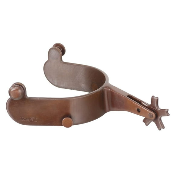 Tough 1 Bull Rider Blue Steeled Rodeo Gun Metal Riding Spurs Brown