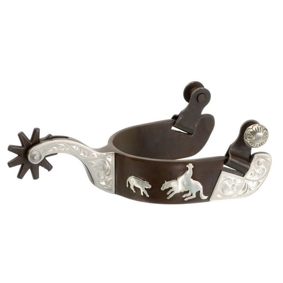 Tough 1 Spurs Adult Kelly Silver Star Cut 9 Point Rowel Brown 78-1901