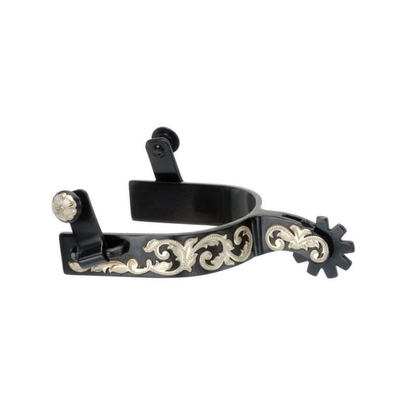 Tough 1 Spurs Womens Kelly Silver Star Engraved Black Steel 78-9712L