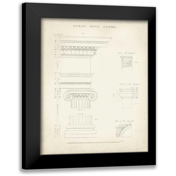 Kelly, Thomas 12x14 Black Modern Framed Museum Art Print Titled - Greek and Roman Architecture V