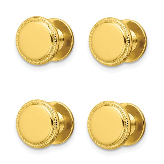 Kelly Waters Gold-plated Polished Beaded Four Piece Tuxedo Studs Set QKW585