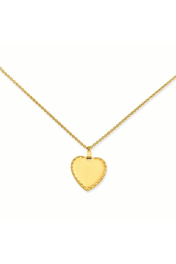 Kelly Waters  Gold-plated Polished Engraveable Heart Disc 18 inch Necklace