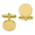 thumbnail image 1 of Kelly Waters Gold-plated Polished Round Engravable Cuff Links QGP3771, 1 of 2