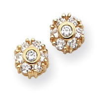 Gold-plated Kelly Waters White CZ Flower Earrings
