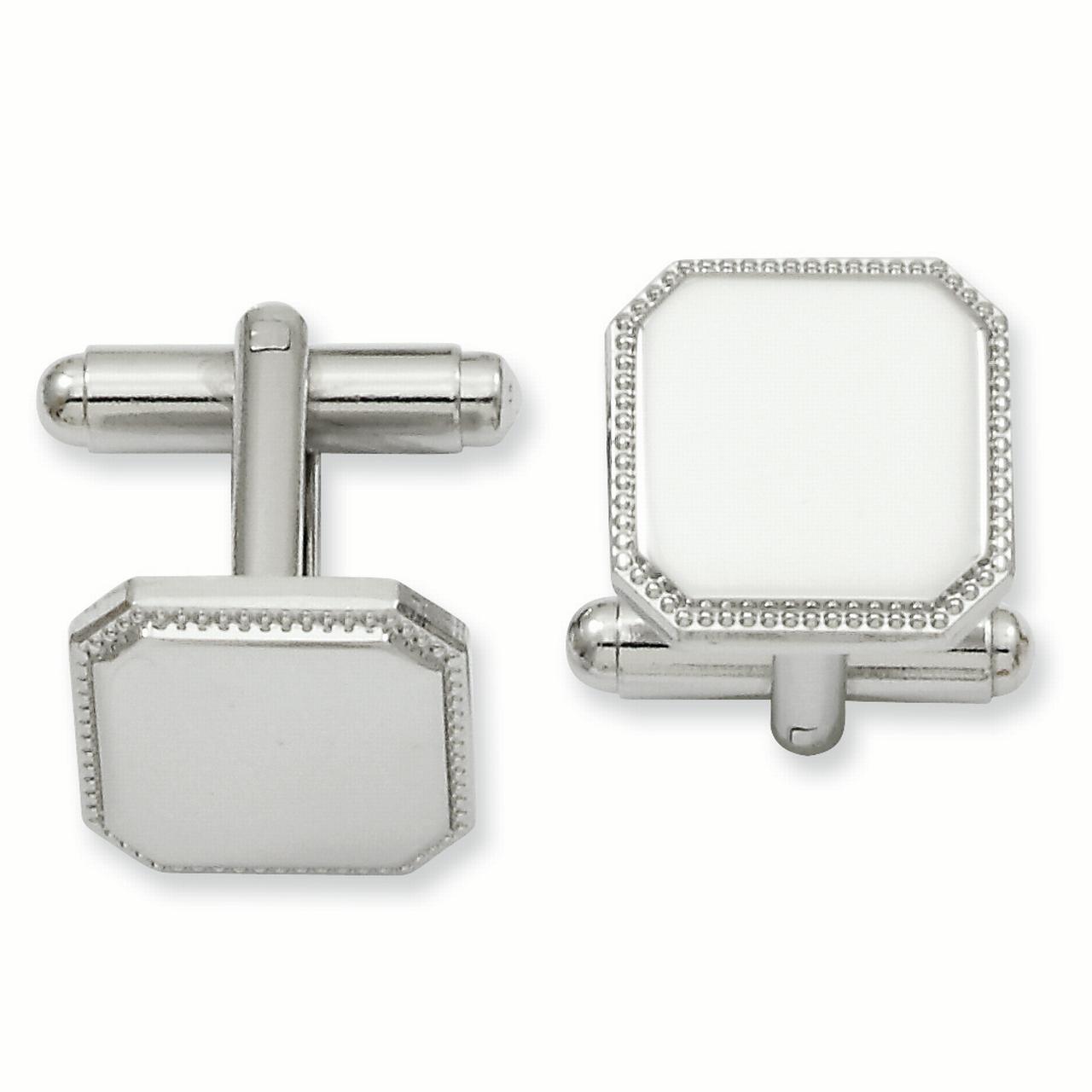 Kelly Waters Square Beaded Engravable Cuff Links Mens Cufflinks Link