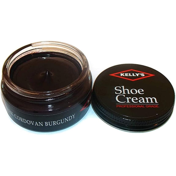 Kelly's Shoe Cream - Professional Shoe Polish - 1.5 oz - Dark Cordovan Burgundy