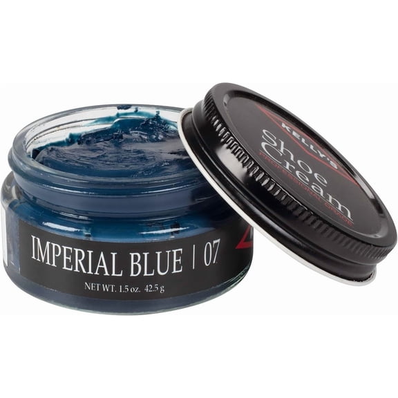 Kelly's Shoe Polish 1.5 oz - Professional Grade Shoe Cream - Imperial Blue - Condition, Recolor, and Polish Leather!