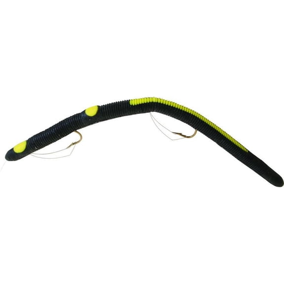 Kellys KW104-BY Two-Hook Weedless Pre-Rigged Plastic Worm 5 1/2" Size