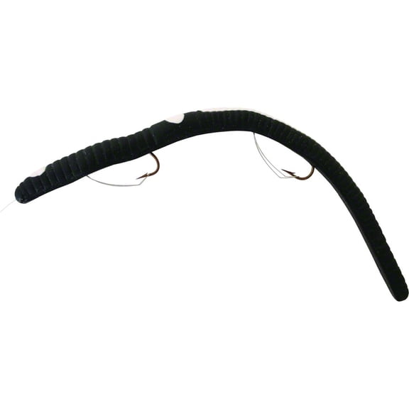 Kellys WBC108-BW Weedless Bass Crawler Pre-Rigged Plastic Worm 6