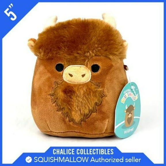 Kellytoy Squishmallows Wilfred Dunkie Bison Plush, 5" Soft Toy for Kids
