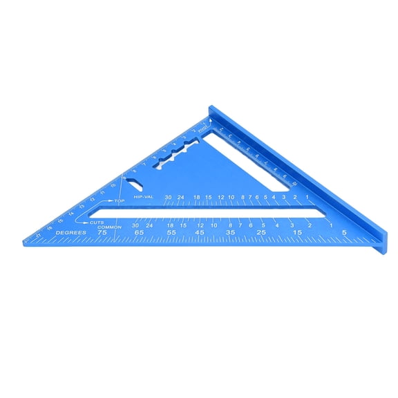 Kelmuvira 7 Inch Woodworking Triangle Square Aluminum Alloy Carpenter Layout Tool with Laser Etched Markings and Electrophoretic Finish Blue