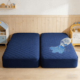 thumbnail image 1 of Kelnaro 2 Pack 28x52 Inch Navy Blue Waterproof Crib Mattress Protector – Quilted, Soft, Deep Pocket Toddler Mattress Cover, 1 of 5