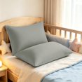 thumbnail image 1 of Kelnaro 2 Pieces Brushed Microfiber Toddler Pillowcases with Hidden Zippers, 13x18 Inches, Smoke Gray, 1 of 6
