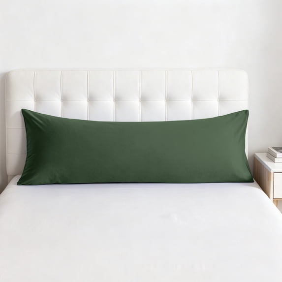 Kelnaro 20x54 Inch Olive green Pure Cotton Body Pillowcase, Hypoallergenic Ultra Soft Breathable Body Pillow Cover