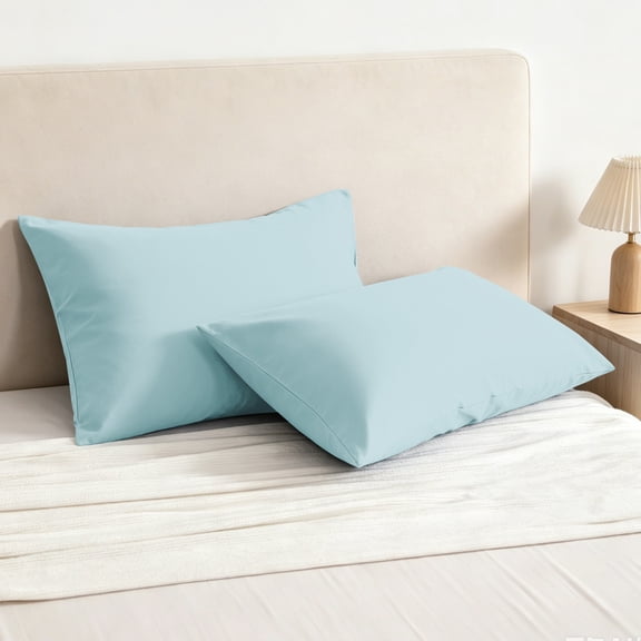 Kelnaro Light Blue Standard Pillowcases 20x26 Inch, 2 Pack 100% Pure Cotton Envelope Ultra Soft Hypoallergenic Pillow Cases