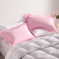 thumbnail image 1 of Kelnaro Ruffled Pillow Cases Standard 20"x26", 2 Pack Microfiber, Elegant Ruffle Pillow Shams for Bedroom Decor, Pink, 1 of 5