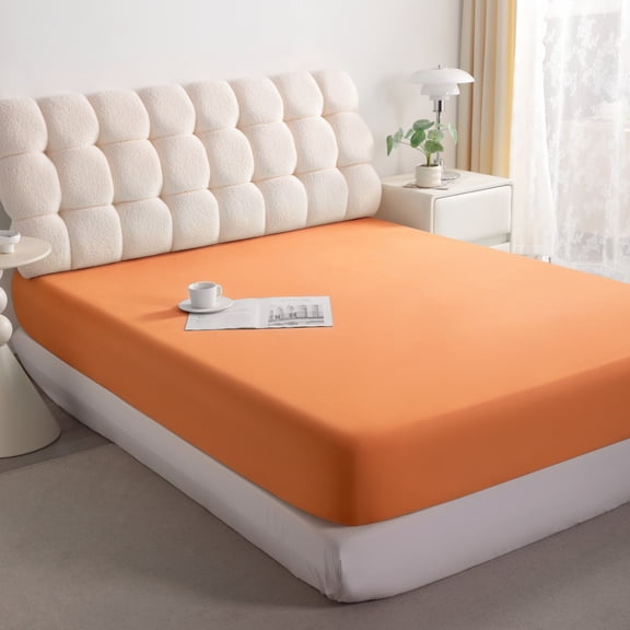 Kelnaro Soft Breathable Microfiber King Fitted Sheet, Deep Pocket, Tan
