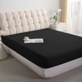 thumbnail image 1 of Kelnaro Soft Breathable Microfiber Twin Fitted Sheet, Deep Pocket, Black, 1 of 5