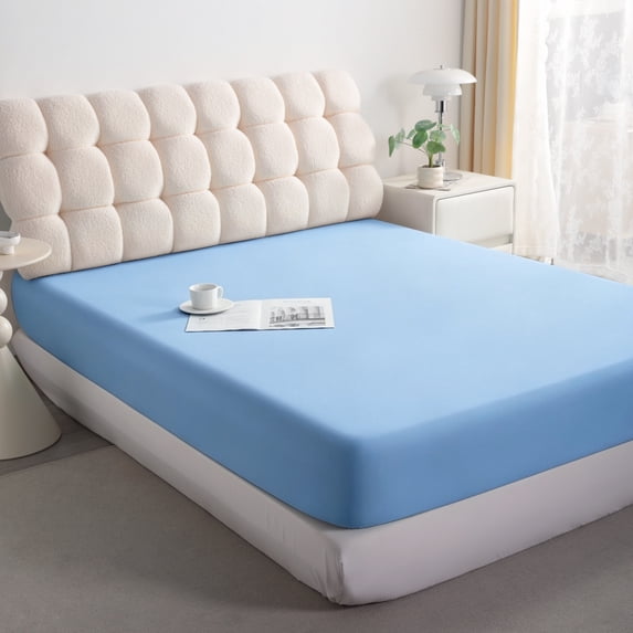 Kelnaro Soft Breathable Microfiber Twin-XL Fitted Sheet, Deep Pocket, Sky Blue