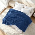 thumbnail image 1 of Kelnaro Soft Flannel Throw Blanket for Couch Sofa Bed, 60x80 Inches, Navy Blue, 1 of 6