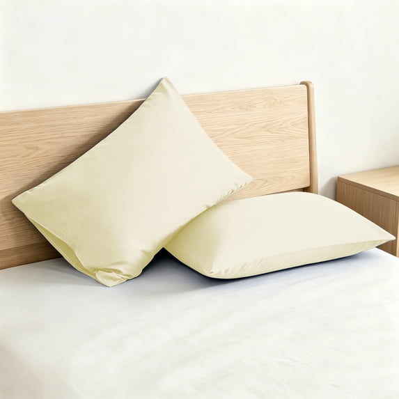 Kelnaro Standard Size Microfiber Pillowcases 20x26 Inch - 2 Pack, Soft & Breathable, Hypoallergenic - Ivory