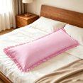 thumbnail image 1 of Kelnaro Super Soft Microfiber Body Pillow Case, Ruffled Design with Envelope Closure, Breathable 20x54 Inch Body Pillow Cover, Pink, 1 of 5