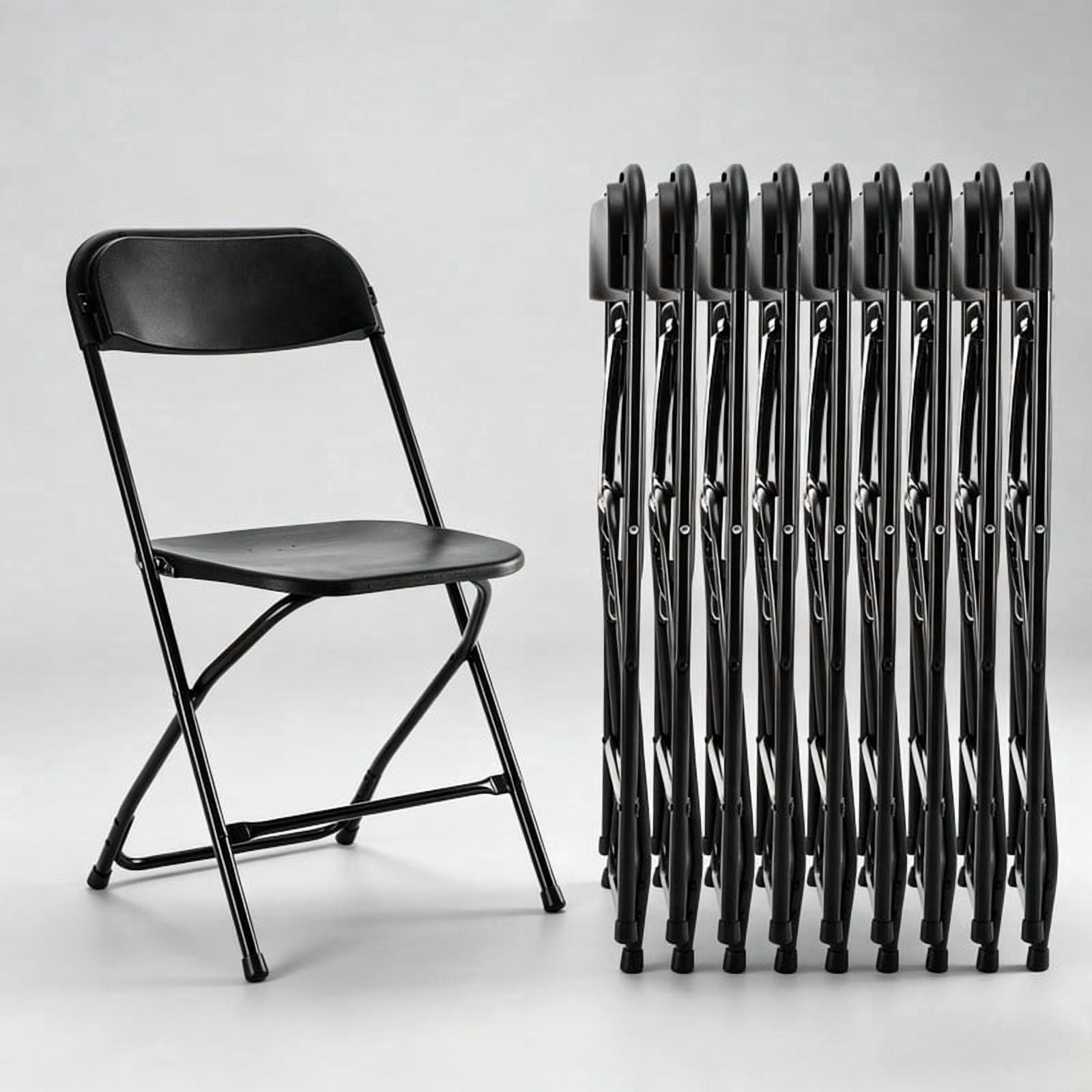 Kelno 10 Pack Plastic Folding Chairs 330lb Capacity Lightweight Foldable Chairs with Metal Frame Indoor Outdoor Stackable Seating, Black