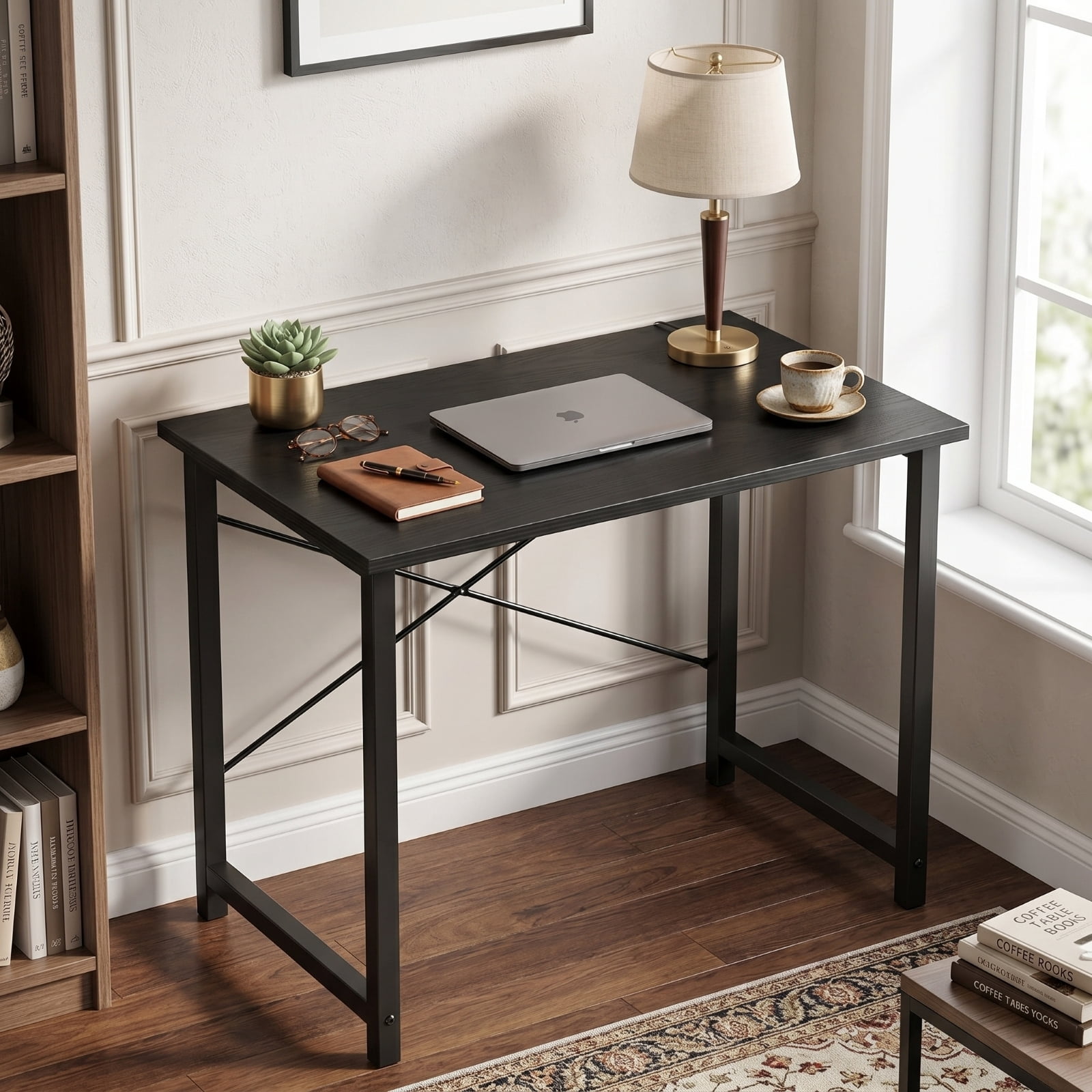 Kelno 31.5 Inch Small Computer Desk Home Office Study Writing Desk Gaming Table，Black