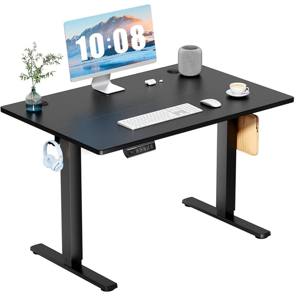 Kelno 40" Electric Standing Desk Height Adjustable Sit-Stand Desk with 3 Memory Presets Splice Desktop, Black
