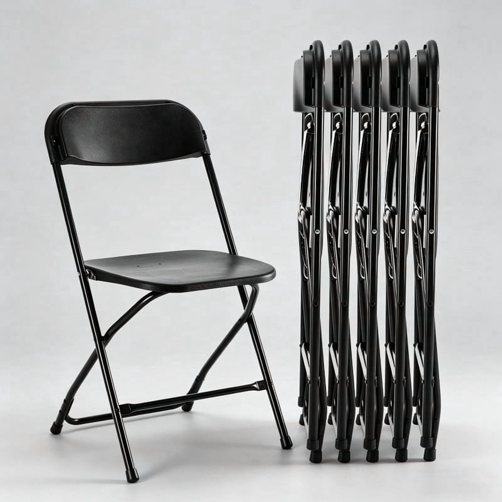 Kelno 6 Pack Plastic Folding Chair Lightweight Portable Chair, Black