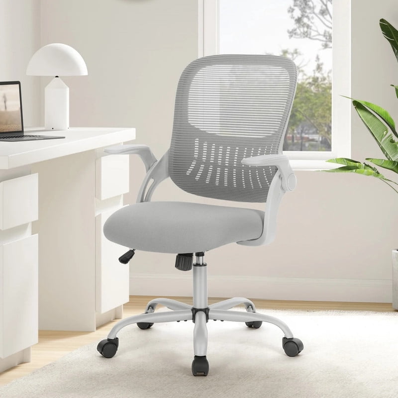 Kelno Ergonomic Office Chair Adjustable Height Draft Chair Rolling Swivel Desk Chair, Grey