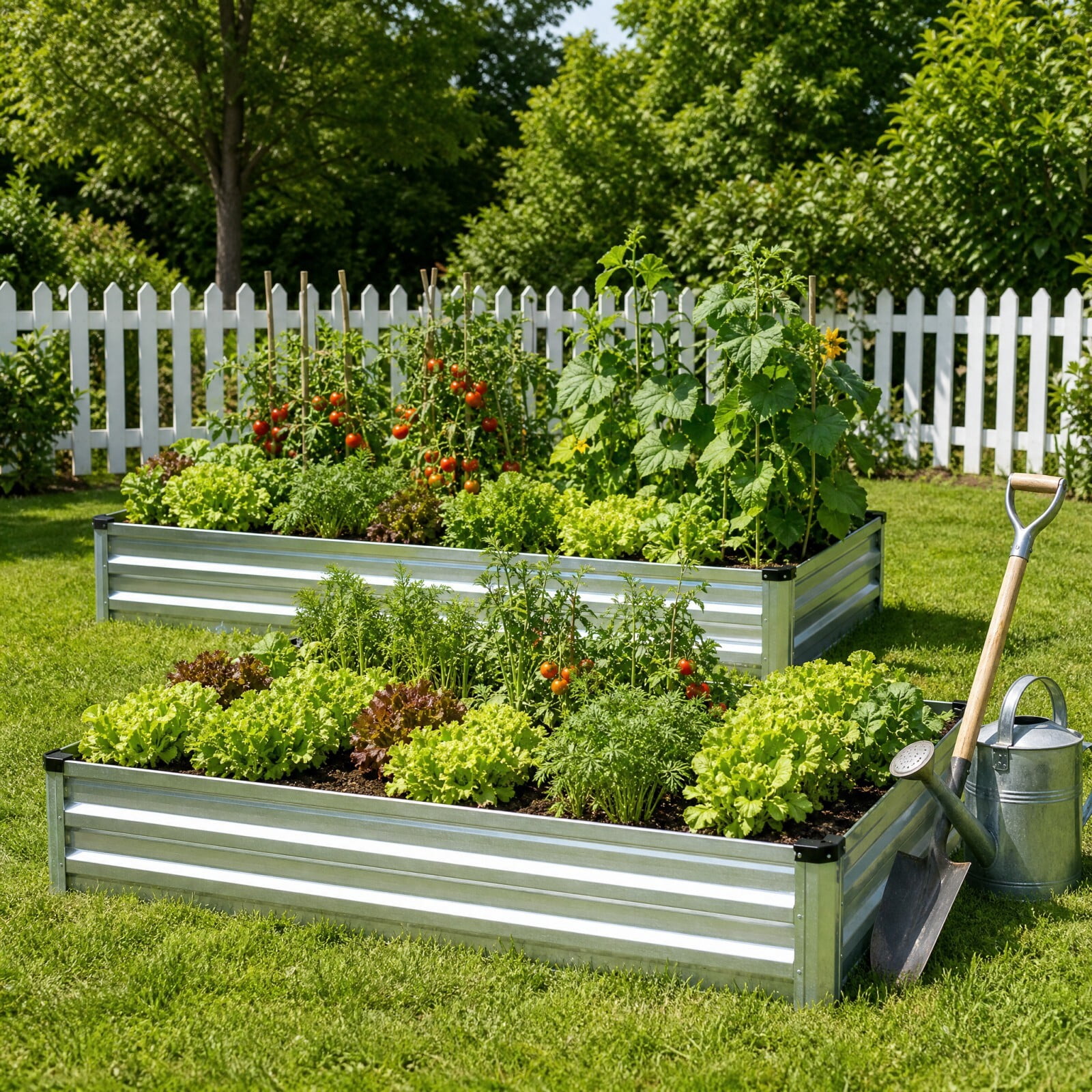Kelno Galvanized Metal Raised Garden Bed 6x3x2ft Outdoor Planter Box for Vegetables Flowers Herbs Open Bottom Rectangular Raised Bed, Dark Gray