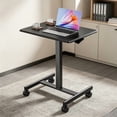 thumbnail image 1 of Kelno Mobile Standing Desk Adjustable Height Laptop Desk with Lockable Wheels, Black, 1 of 7