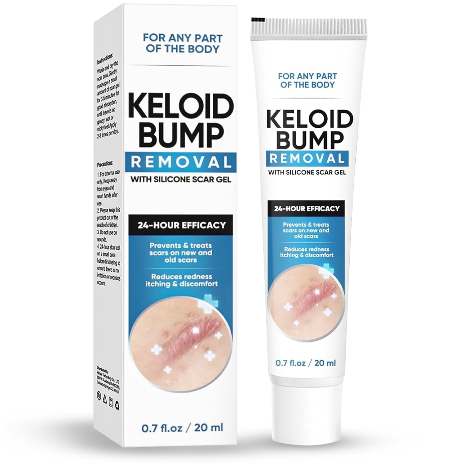 Keloid Bump Removal Gel. Silicone Scar Treatment - Professional Scar Cream for Old & New Scars - 20ml