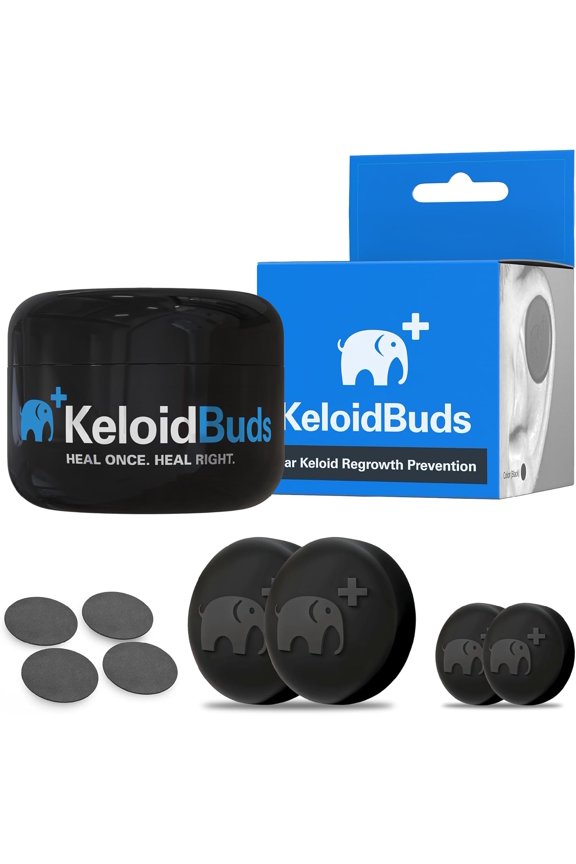 KeloidBuds Magnetic Ear Compression Kit for BJJ and Wrestling - 4 Piece Martial Arts Ear Care Set