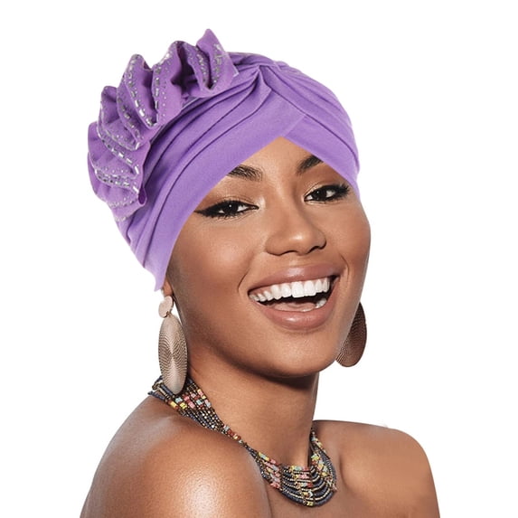 Kelon Bohemian Floral Turban Cap, Ethnic Style Hair Cover Wrap, Soft Stretch Headwear for Daily Use, One Size Heardband