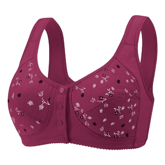 Kelon Bras for Women Supportive Wireless Push Up Bra Full Coverage No Underwear Seamless Plus Size for Older Women Pink