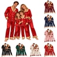 thumbnail image 1 of Kelon Christmas Pjs for Family, Long Sleeve Button Down Pj Set, Festival Party Holiday Sleepwear, comfort Soft Long Pants Lounge Set, 1 of 9