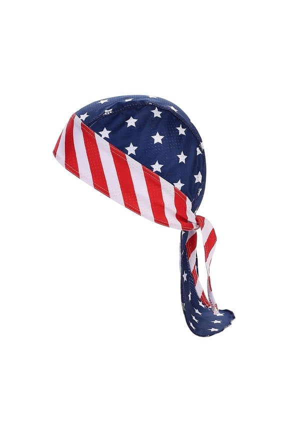 Cooling Wicking Do Rag Skull Cap, American Flag Durag Head Wrap, Breathable Helmet Liner, Lightweight Sports Beanie for Cycling Motorcycling Daily Use, One Size Baseball Caps
