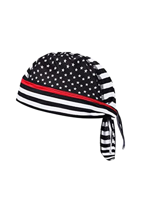 Cooling Wicking Do Rag Skull Cap, American Flag Durag Head Wrap, Breathable Helmet Liner, Lightweight Sports Beanie for Cycling Motorcycling Daily Use, One Size Baseball Caps