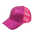 thumbnail image 1 of Kelon Criss Cross Ponytail Baseball Cap, Glitter Mesh Trucker Hat, Adjustable High Bun Breathable Summer Headwear for Women, One Size Visors, 1 of 2