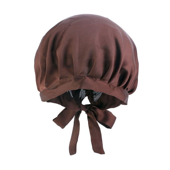 Kelon Double Layer Printed Sleeping Hat, Pleated Wooden Ear Edge Design, Elegant Lace Princess Hat for Daily Sleeping, One Size Heardband