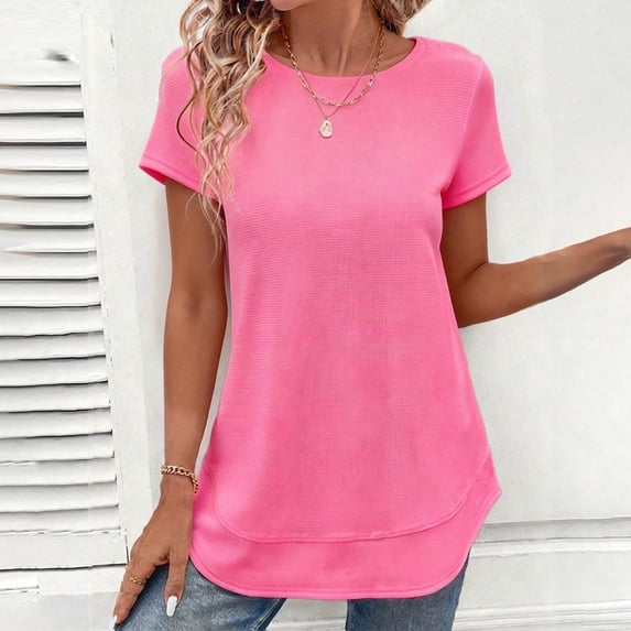 Womens Clothes Tops Kelon Dressy Tops for Women Short Sleeve Shirts Cowl Neck Going Out Clothes Outfits 2026 Fashion Clothes Vacation Outfits, S
