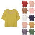 thumbnail image 1 of Kelon Dressy Tops for Women Short Womens 3/4 Length Sleeve Cowl Neck Boho Tops Trendy Tunic Blouses, XL, 1 of 9