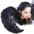 thumbnail image 1 of Kelon Elegant Lace Embroidery Wide Headband, Non-slip Toothed Hair Hoop, High Toughness Fixed Hair Accessory, Bow Knot Elastic Fashion Headwear for Daily Party, One Size Heardband, 1 of 3