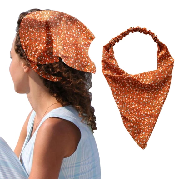 Kelon Floral Printed Triangle Hair Scarf, Women Tie Style Head Kerchief, Soft Bandana Headband, Fashion Casual Hair Accessories for Daily Outdoor Use, One Size Heardband