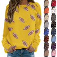 thumbnail image 1 of Kelon Game Day Women Crew Neck Pullover Sweatshirt Football Print Graphic Shirts Lightweight Fashion Tops Casual Daily Loose Fit Going Out Clothing, 3XL, 1 of 4