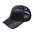 thumbnail image 1 of Kelon Glitter Mesh Trucker Hat, Adjustable Criss Cross Baseball Cap, High Bun Messy Ponytail Design Headwear, Breathable Summer Outdoor Casual Caps for Women, One Size Visors, 1 of 2