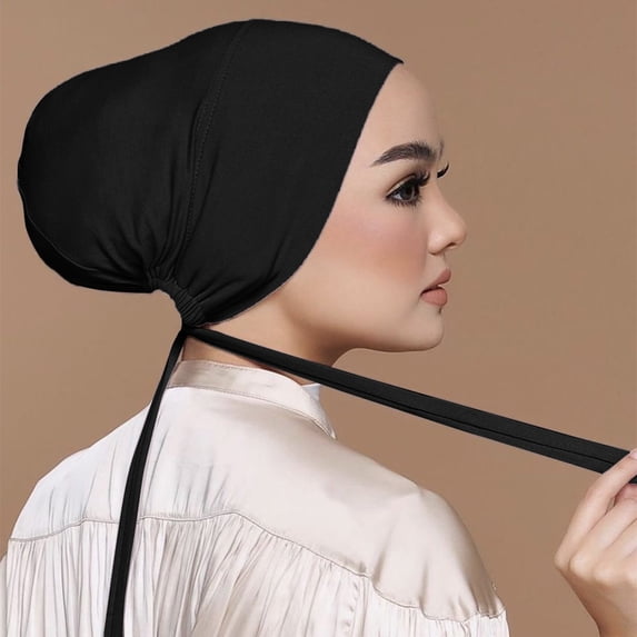 Kelon High Stretch Muslim Bib Hijab, Solid Color Elastic Head Cap, Comfortable Daily Headwear for Ladies, One Size Heardband