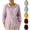 thumbnail image 1 of Womens Clothing Kelon Ladies Tops and Blouses Long Sleeve Crewneck Button Boho Tops Summer Outfits 2026 Fashion Clothing Blouses, S, 1 of 5